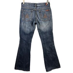 7 For All Mankind A Pocket Flare Jeans Bootcut  Low Rise Size 26 EUC